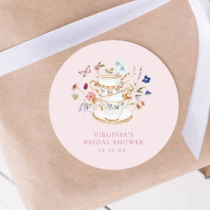 Redondo Adesivo Chá de Noiva Pink Tea Party
