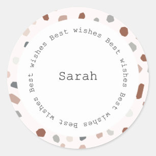 Redondo Adesivo Circular Personalizado - Terrazzo Moderno