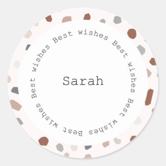 Redondo Adesivo Circular Personalizado - Terrazzo Moderno