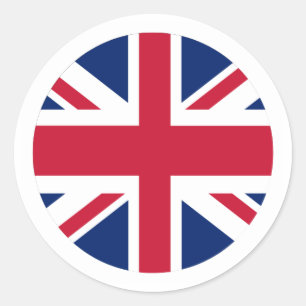 Redondo Adesivo Circular Union Jack Com Borda Branca