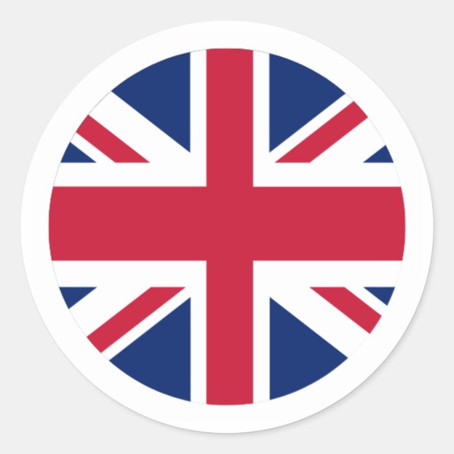 Redondo Adesivo Circular Union Jack Com Borda Branca (Frente)