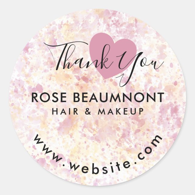 Redondo Adesivo Clássico Arredondado com Script de Água Mo (Frente)