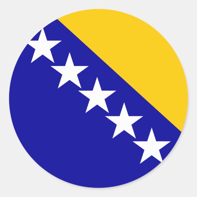 Redondo adesivo clássico circular bosnia emblem (Frente)