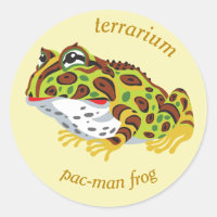 adesivo clássico circular com sapo de chifre de ho