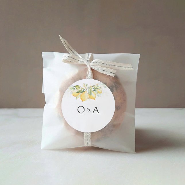 Redondo Adesivo Clássico de Casamento de Citros Verdes com (Criador carregado)