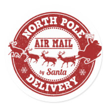 Adesivo Clássico de Entrega de Correio Aéreo do Po