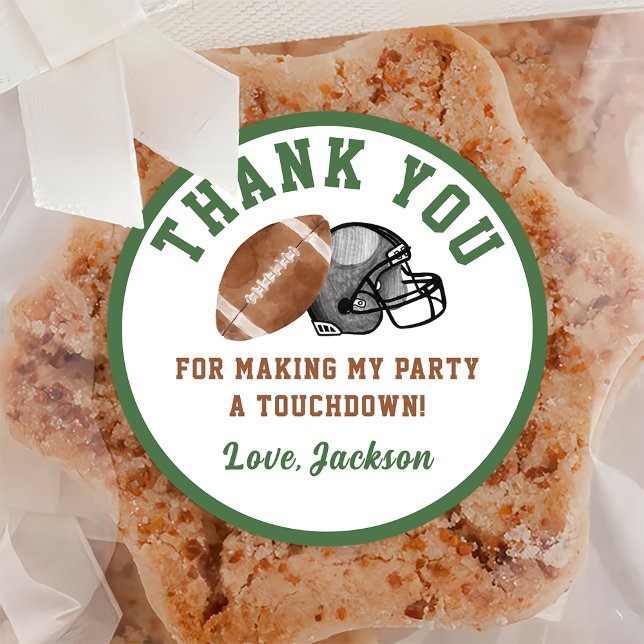 Redondo Adesivo clássico de Festa de aniversário de futebo (Criador carregado)