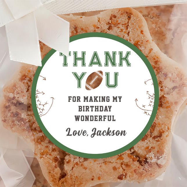 Redondo Adesivo clássico de Festa de aniversário de futebo (Criador carregado)