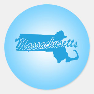 Redondo Adesivo Clássico de Massachusetts do Estado