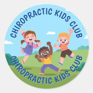 Redondo Adesivo clássico do Chiropractic Kids Club