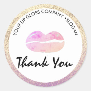 Redondo  Adesivo Clássico do Logotipo Comercial do Lip Gl