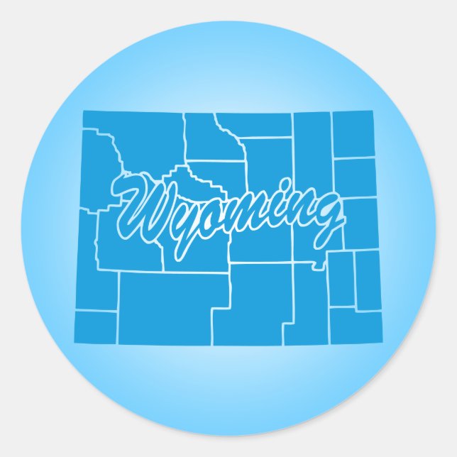 Redondo Adesivo Clássico em Wyoming (Frente)