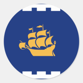 Redondo Adesivo com a Bandeira da Cidade de Quebec, Canadá
