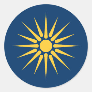 Redondo Adesivo com a Bandeira da Macedônia, Grécia