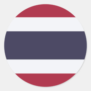 Redondo Adesivo com a Bandeira da Tailândia