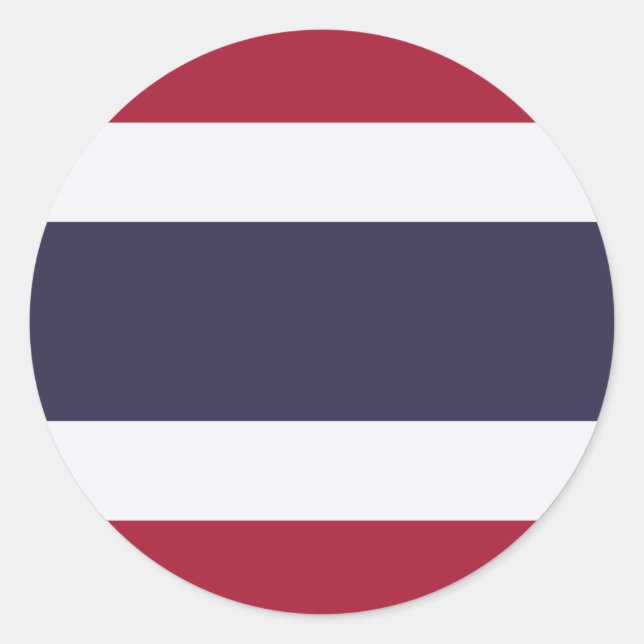 Redondo Adesivo com a Bandeira da Tailândia (Frente)