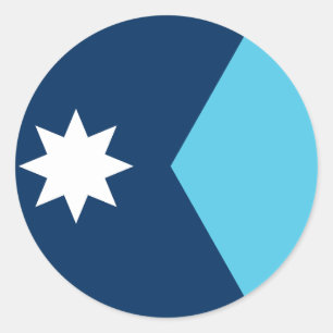 Redondo Adesivo com a Bandeira de Minnesota, EUA