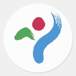 Redondo Adesivo com a Bandeira de Seul, Coreia do Sul