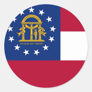 Redondo Adesivo com Bandeira da Geórgia