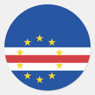 Redondo Adesivo com bandeira de Cabo Verde