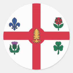 Redondo Adesivo com Bandeira de Montreal, Canadá