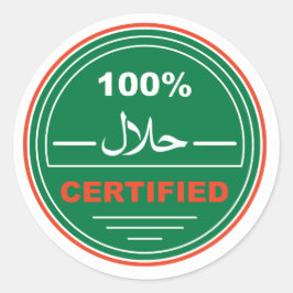 Redondo Adesivo com certificação Halal