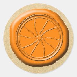Redondo Adesivo com Design de Fatia OFMD de Cera Laranja