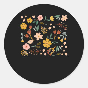 Redondo Adesivo com Estampa Floral Fofa e Divertida