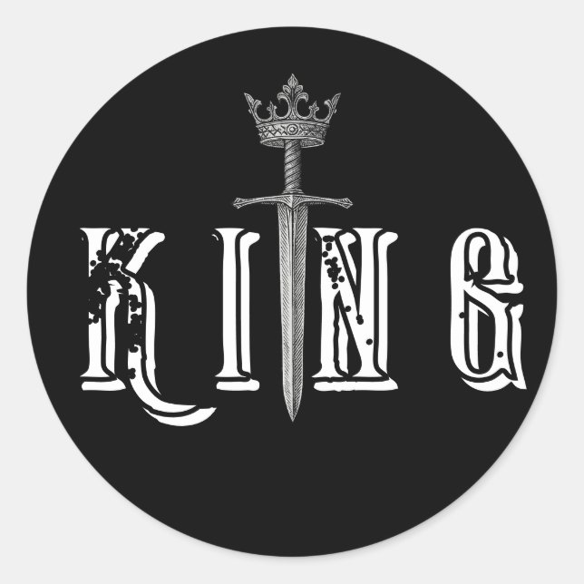 Redondo Adesivo Coroa Real KING – Adicione Poder (Frente)