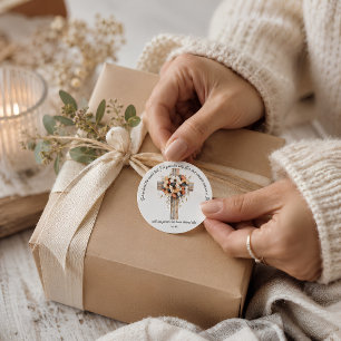 Redondo Adesivo Cruz Floral Rústica Fé João 3:16