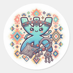 Redondo Adesivo Cute Kawaii Amazigh Yaz Símbolo Berbere