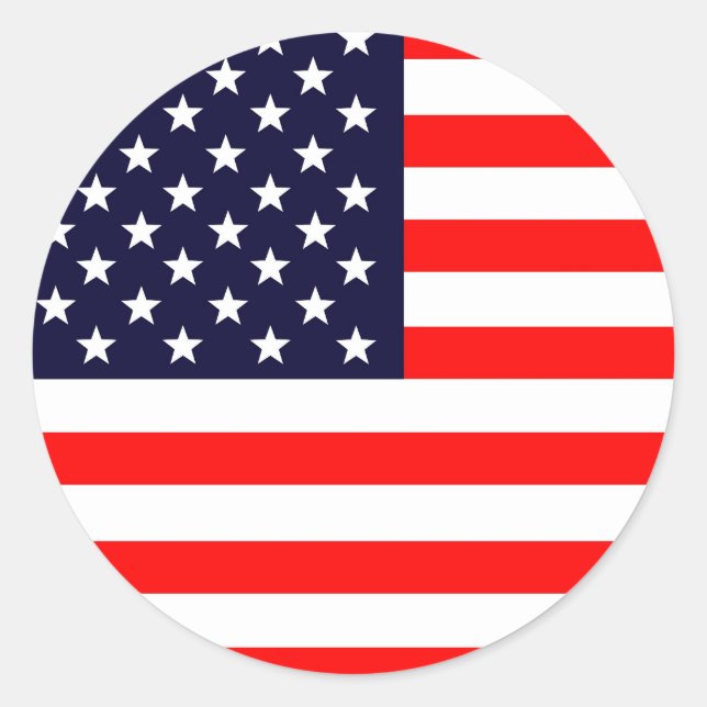 Redondo Adesivo da Bandeira Americana (Frente)