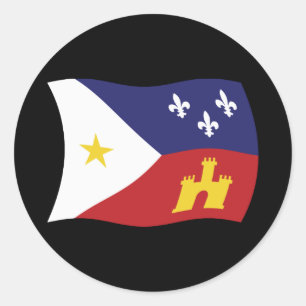 Redondo Adesivo da Bandeira da Acadiana