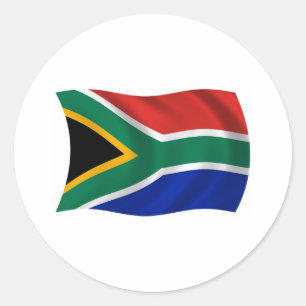 Redondo Adesivo da Bandeira da África do Sul