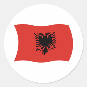 Redondo Adesivo da Bandeira da Albânia
