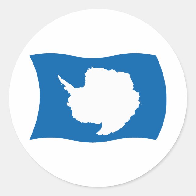 Redondo Adesivo da Bandeira da Antártida (Frente)