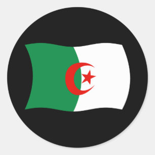 Redondo Adesivo da Bandeira da Argélia