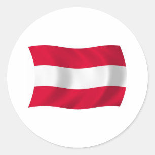 Redondo Adesivo da Bandeira da Áustria