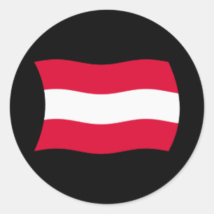 Redondo Adesivo da Bandeira da Áustria