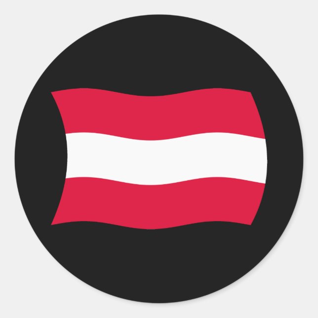 Redondo Adesivo da Bandeira da Áustria (Frente)