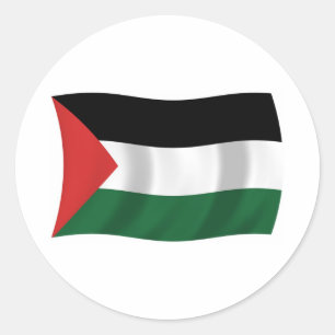 Redondo Adesivo da Bandeira da Autoridade Palestina