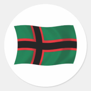 Redondo Adesivo da bandeira da Carélia