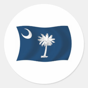 Redondo Adesivo da Bandeira da Carolina do Sul