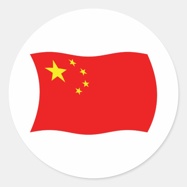 Redondo Adesivo da Bandeira da China (Frente)