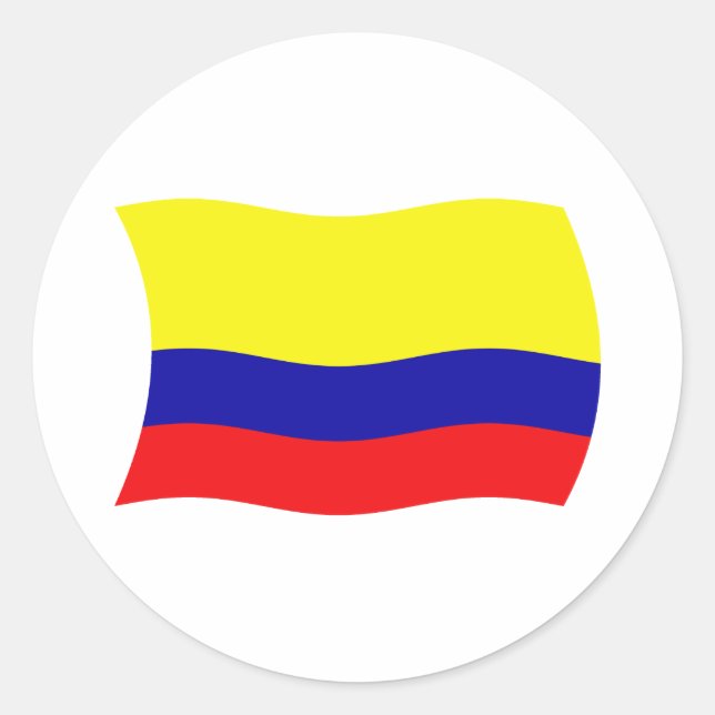 Redondo Adesivo da Bandeira da Colômbia (Frente)