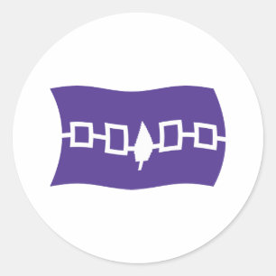 Redondo Adesivo da Bandeira da Confederação Iroquesa