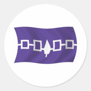 Redondo Adesivo da Bandeira da Confederação Iroquesa