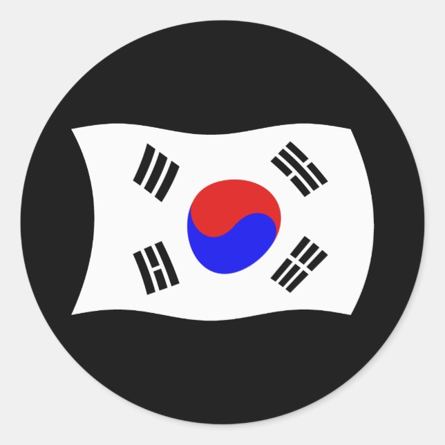 Redondo Adesivo da Bandeira da Coreia do Sul (Frente)
