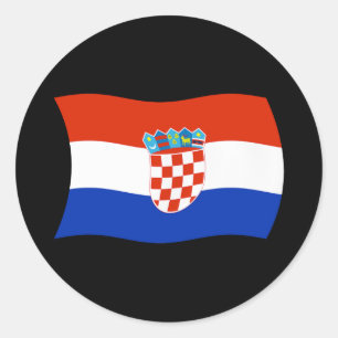 Redondo Adesivo da Bandeira da Croácia