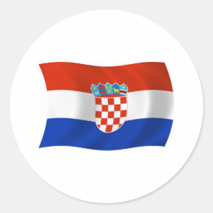 Redondo Adesivo da Bandeira da Croácia